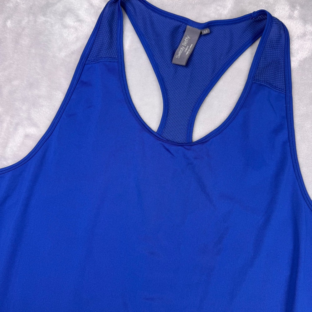 Sweaty Betty Womens Royal Blue Racerback Mesh Panel Workout Tank Top Size M*‎